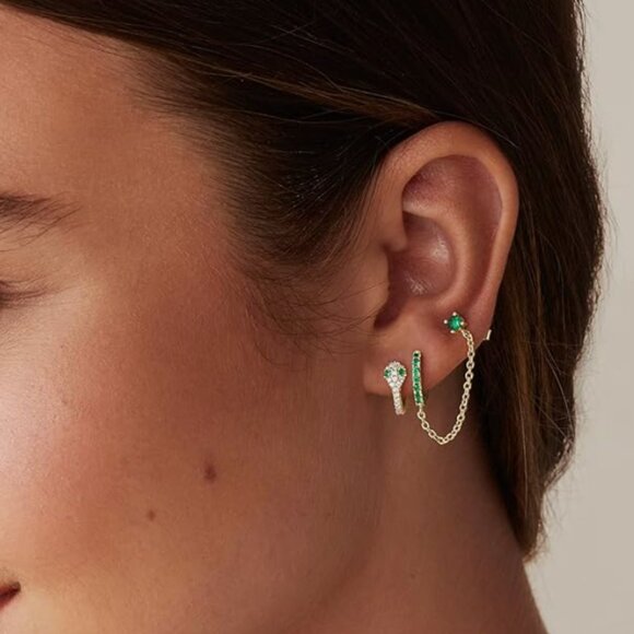 14K Gold White Gold Posts Chunky - Picture 3 of 7